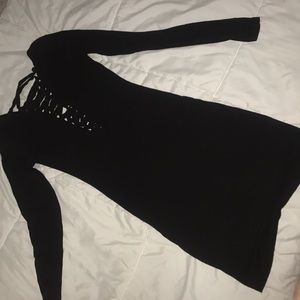 Simple black dress with lace detail